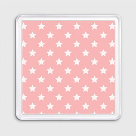 Магнит 55*55 Звёзды: в Ухте, Пластик | Размер: 65*65 мм; Размер печати: 55*55 мм | арт | белый | звезда | звездопад | звёзды | рисунок | розовый