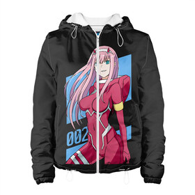 Женская куртка 3D с принтом ZeroTwo (Darling in the Franx) в Ухте, ткань верха — 100% полиэстер, подклад — флис | прямой крой, подол и капюшон оформлены резинкой с фиксаторами, два кармана без застежек по бокам, один большой потайной карман на груди. Карман на груди застегивается на липучку | 002 | 02 | ahegao | anime | darling | franx | franxx | girl | girls | in | senpai | the | two | waifu | zero | zerotwo | аниме | ахегао | вайфу | девушка | семпай | сенпай | тян