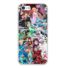 Чехол для iPhone 5/5S матовый с принтом Sword Art Online в Ухте, Силикон | Область печати: задняя сторона чехла, без боковых панелей | айнкрад | аргус | асуна | кирито | манга | мастера меча онлай