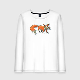 Женский лонгслив хлопок с принтом Пучеглазый Лис в Ухте, 100% хлопок |  | звери | зверь | лис | лиса | лисица | лисы | хищник