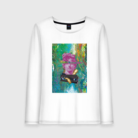 Женский лонгслив хлопок с принтом Vaporwave 2020-10 в Ухте, 100% хлопок |  | aesthetic | electronica | music | лаунж | музыка | поп | скульптура