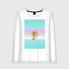 Женский лонгслив хлопок с принтом Vaporwave 2020-90 в Ухте, 100% хлопок |  | aesthetic | electronica | music | лаунж | музыка | поп | скульптура