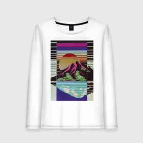 Женский лонгслив хлопок с принтом Vaporwave 2020-01 в Ухте, 100% хлопок |  | aesthetic | electronica | music | лаунж | музыка | поп | скульптура