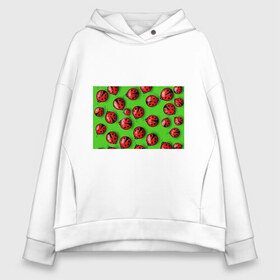 Женское худи Oversize хлопок с принтом Божьи коровки в Ухте, френч-терри — 70% хлопок, 30% полиэстер. Мягкий теплый начес внутри —100% хлопок | боковые карманы, эластичные манжеты и нижняя кромка, капюшон на магнитной кнопке | божья коровка | брошки | гиганты | зеленая | зелень | картина | корова | красная | летняя тематика | насекомые | позитив | фауна | флора | юмор