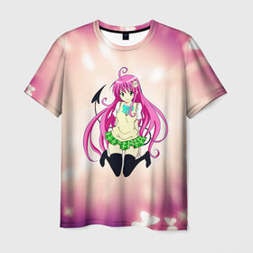 Мужская футболка 3D с принтом To Love-Ru: Trouble в Ухте, 100% полиэфир | прямой крой, круглый вырез горловины, длина до линии бедер | Тематика изображения на принте: cute | darkness | kawaii | аниме девушка | бабочки | девилюк | золотая тьма | кавайный | комедия | лала | любовь и прочие неприятности | милашка | момо | немезида | немезис | няшный | харуна | школа | этти