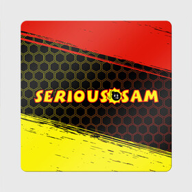Магнит виниловый Квадрат с принтом SERIOUS SAM / Крутой Сэм в Ухте, полимерный материал с магнитным слоем | размер 9*9 см, закругленные углы | Тематика изображения на принте: croteam | game | games | logo | sam | serious | бомба | бомбочка | игра | игры | крутой | лого | логотип | логотипы | серьезный | символ | символы | сэм