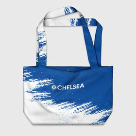 Пляжная сумка 3D с принтом CHELSEA. в Ухте, 100% полиэстер | застегивается на металлическую кнопку; внутренний карман застегивается на молнию. Стенки укреплены специальным мягким материалом, чтобы защитить содержимое от несильных ударов
 | chelsea | fc | football | football club | sport | спорт | спортивные | униформа | фирменные цвета | фк | футбол | футбольный клуб | челси
