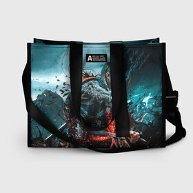 Сумка-шоппер 3D с принтом Valhalla в Ухте, 100% полиэстер | застегивается на металлическую кнопку; внутренний карман застегивается на молнию. Стенки укреплены специальным мягким материалом, чтобы защитить содержимое от несильных ударов
 | ubisoft | valhalla | асасин | асасси крид | ассасин | вальгала | вальхала | юбисофт