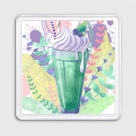 Магнит 55*55 с принтом milkshake в Ухте, Пластик | Размер: 65*65 мм; Размер печати: 55*55 мм | десерт | еда | лето | молочный коктейль | мороженое | напиток | сладость | яркий