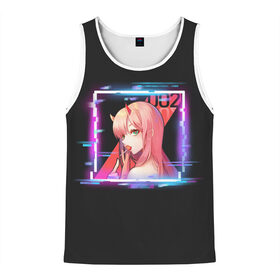 Мужская майка 3D с принтом ZeroTwo (Darling in the Franx) в Ухте, 100% полиэстер | круглая горловина, приталенный силуэт, длина до линии бедра. Пройма и горловина окантованы тонкой бейкой | Тематика изображения на принте: 002 | 02 | ahegao | anime | darling | franx | franxx | girl | girls | in | senpai | the | two | waifu | zero | zerotwo | аниме | ахегао | вайфу | девушка | семпай | сенпай | тян