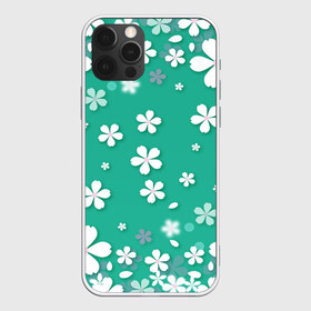 Чехол для iPhone 12 Pro Max с принтом Белые Цветочки в Ухте, Силикон |  | Тематика изображения на принте: 