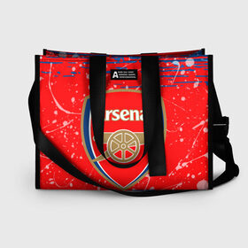 Сумка-шоппер 3D с принтом ARSENAL. в Ухте, 100% полиэстер | застегивается на металлическую кнопку; внутренний карман застегивается на молнию. Стенки укреплены специальным мягким материалом, чтобы защитить содержимое от несильных ударов
 | arsenal | fc | football | football club | sport | арсенал | спорт | спортивные | униформа | фирменные цвета | фк | футбол | футбольный клуб