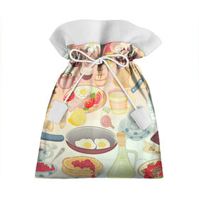 Подарочный 3D мешок с принтом Завтрак в Ухте, 100% полиэстер | Размер: 29*39 см | Тематика изображения на принте: арт | графика | еда | завтрак | продукты