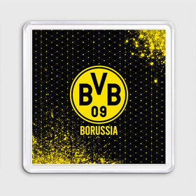 Магнит 55*55 с принтом BORUSSIA / Боруссия в Ухте, Пластик | Размер: 65*65 мм; Размер печати: 55*55 мм | Тематика изображения на принте: borussia | club | dortmund | footbal | logo | боруссия | дортмунд | знак | клуб | логотип | логотипы | символ | символы | форма | футбол | футбольная | футбольный