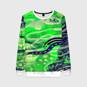 Женский свитшот 3D с принтом Jyu в Ухте, 100% полиэстер с мягким внутренним слоем | круглый вырез горловины, мягкая резинка на манжетах и поясе, свободная посадка по фигуре | colorful | lines | patterns | shapes | spots | линии | пятна | разноцветный | узоры | формы