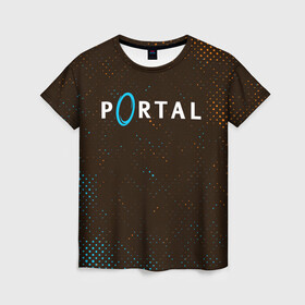 Женская футболка 3D с принтом PORTAL / ПОРТАЛ в Ухте, 100% полиэфир ( синтетическое хлопкоподобное полотно) | прямой крой, круглый вырез горловины, длина до линии бедер | game | games | half | half life | halflife | life | logo | portal | portal 2 | portal2 | valve | игра | игры | лайф | лого | логотип | логотипы | портал | портал 2 | портал2 | символ | символы | халф | халф лайф | халфлайф