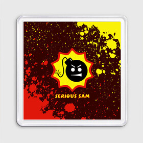 Магнит 55*55 с принтом SERIOUS SAM / Крутой Сэм в Ухте, Пластик | Размер: 65*65 мм; Размер печати: 55*55 мм | Тематика изображения на принте: croteam | game | games | logo | sam | serious | бомба | бомбочка | игра | игры | крутой | лого | логотип | логотипы | серьезный | символ | символы | сэм