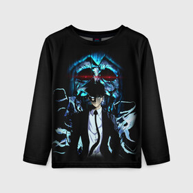 Детский лонгслив 3D с принтом Поднятие Уровня В Одиночку в Ухте, 100% полиэстер | длинные рукава, круглый вырез горловины, полуприлегающий силуэт
 | anime | i alone level | level | manga | novella | solo | solo level | solo leveling | аниме | анимэ | в одиночку | голем | демон | король | манга | манхва | маньхуа | медведь | метус | новелла | орк | поднятие | поднятие уровня