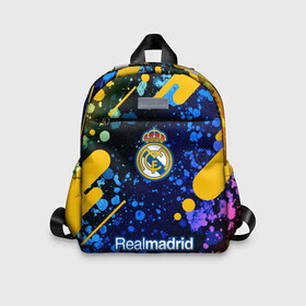 Детский рюкзак 3D с принтом REAL MADRID   РЕАЛ МАДРИД в Ухте, 100% полиэстер | лямки с регулируемой длиной, сверху петелька, чтобы рюкзак можно было повесить на вешалку. Основное отделение закрывается на молнию, как и внешний карман. Внутри дополнительный карман. По бокам два дополнительных кармашка | Тематика изображения на принте: football | logo | madrid | real | realmadrid | sport | клуб | лого | логотип | логотипы | мадрид | реал | реалмадрид | символ | символы | спорт | форма | футбол | футбольная