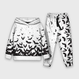 Детский костюм 3D (с толстовкой) с принтом Летучие мыши в Ухте,  |  | bat | bats | halloween | бэтс | летают | летающие мыши | летучая мышь | летучие мыши | образы на хэллоуин | силуэт | силуэт летучей  мыши | силуэты | стая | хэллуин
