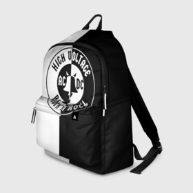 Рюкзак 3D с принтом AC/DC в Ухте, 100% полиэстер | лямки с регулируемой длиной, сверху петелька, чтобы рюкзак можно было повесить на вешалку. Основное отделение закрывается на молнию, как и внешний карман. Внутри два дополнительных кармана, один из которых закрывается на молнию. По бокам два дополнительных кармашка | ac dc | ac dc лого | hell bell | hells bells | hich voltage | hich voltage ac dc | high voltage | jingle hells bells | rock | альбом backtracks | ас дс | логотип ac dc | рок | эйси диси