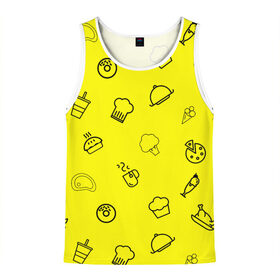 Мужская майка 3D Мастер кулинарии: в Ухте, 100% полиэстер | круглая горловина, приталенный силуэт, длина до линии бедра. Пройма и горловина окантованы тонкой бейкой | cooking | броколе | вектор | кофе | кулинария | мороженое | сыр