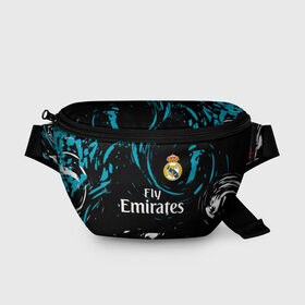 Поясная сумка 3D с принтом REAL MADRID. в Ухте, 100% полиэстер | плотная ткань, ремень с регулируемой длиной, внутри несколько карманов для мелочей, основное отделение и карман с обратной стороны сумки застегиваются на молнию | fc | football | football club | real madrid | sport | реал мадрид | спорт | спортивные | униформа | фирменные цвета | фк | футбол | футбольный клуб