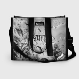 Сумка-шоппер 3D с принтом Led Zeppelin в Ухте, 100% полиэстер | застегивается на металлическую кнопку; внутренний карман застегивается на молнию. Стенки укреплены специальным мягким материалом, чтобы защитить содержимое от несильных ударов
 | led zeppelin | music | rock | блюз рок | британская рок группа | джимми пейдж | известные личности | лед зеппелин | лэд зиппелин | музыка | музыканты | певцы | рок | фолк рок | хард рок | хеви метал