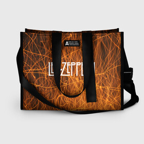 Сумка-шоппер 3D с принтом Led Zeppelin в Ухте, 100% полиэстер | застегивается на металлическую кнопку; внутренний карман застегивается на молнию. Стенки укреплены специальным мягким материалом, чтобы защитить содержимое от несильных ударов
 | led zeppelin | music | rock | блюз рок | британская рок группа | джимми пейдж | известные личности | лед зеппелин | лэд зиппелин | музыка | музыканты | певцы | рок | фолк рок | хард рок | хеви метал
