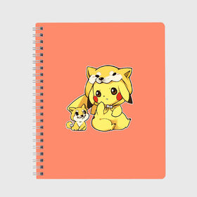 Тетрадь с принтом Pikachu Pika Pika в Ухте, 100% бумага | 48 листов, плотность листов — 60 г/м2, плотность картонной обложки — 250 г/м2. Листы скреплены сбоку удобной пружинной спиралью. Уголки страниц и обложки скругленные. Цвет линий — светло-серый
 | pika | pikachu | аниме | детская | детям | игры | молния | мышка | мышь | пика | пикачу | покемон | покемоны