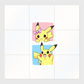 Магнитный плакат 3Х3 с принтом Pikachu Pika Pika в Ухте, Полимерный материал с магнитным слоем | 9 деталей размером 9*9 см | pika | pikachu | аниме | детская | детям | игры | молния | мышка | мышь | пика | пикачу | покемон | покемоны
