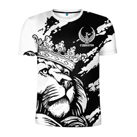 Мужская футболка 3D спортивная с принтом Узбекистан в Ухте, 100% полиэстер с улучшенными характеристиками | приталенный силуэт, круглая горловина, широкие плечи, сужается к линии бедра | coat of arms | eagle | islam | lion | republic | uzbekistan | герб | ислам | лев | орел | республика | узбекистан