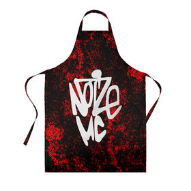 Фартук 3D с принтом Noize MC. в Ухте, 100% полиэстер | общий размер — 65 х 85 см, ширина нагрудника — 26 см, горловина — 53 см, длина завязок — 54 см, общий обхват в поясе — 173 см. Принт на завязках и на горловине наносится с двух сторон, на основной части фартука — только с внешней стороны | 