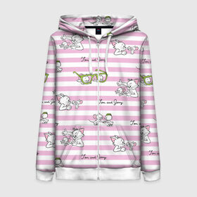 Женская толстовка 3D на молнии Том и Джерри: в Ухте, 100% полиэстер | длина до линии бедра, манжеты и пояс оформлены мягкой тканевой резинкой, двухслойный капюшон со шнурком для регулировки, спереди молния, по бокам два кармана | quacker | quacker jeff duck | tom  jerry | tom and jerry | vdzabma | джерри | крякер | том | том  джерри | том и джерри | утёнок | утёнок крякер