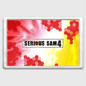 Магнит 45*70 с принтом SERIOUS SAM 4 / Крутой Сэм в Ухте, Пластик | Размер: 78*52 мм; Размер печати: 70*45 | Тематика изображения на принте: 