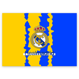 Поздравительная открытка с принтом РЕАЛ МАДРИД в Ухте, 100% бумага | плотность бумаги 280 г/м2, матовая, на обратной стороне линовка и место для марки
 | fc | football | football club | real madrid | sport | реал мадрид | спорт | спортивные | униформа | фирменные цвета | фк | футбол | футбольный клуб