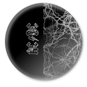 Значок с принтом AC/DC в Ухте,  металл | круглая форма, металлическая застежка в виде булавки | Тематика изображения на принте: ac dc | ac dc лого | hell bell | hells bells | hich voltage | hich voltage ac dc | high voltage | jingle hells bells | rock | альбом backtracks | ас дс | логотип ac dc | рок | эйси диси