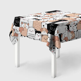 Скатерть 3D с принтом Животные в Ухте, 100% полиэстер (ткань не мнется и не растягивается) | Размер: 150*150 см | animals | art | background | cat | dog | kitten | texture | арт | животные | кот | котик | кошка | пес | собака | текстура | фон