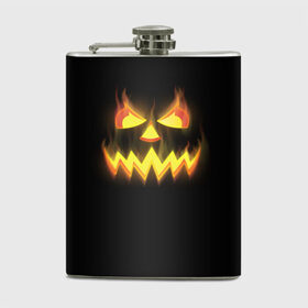 Фляга с принтом Halloween в Ухте, металлический корпус | емкость 0,22 л, размер 125 х 94 мм. Виниловая наклейка запечатывается полностью | halloween | jack | lantern | pumpkin | светильник джека | хэллоуин