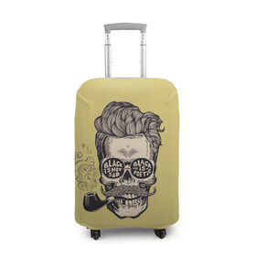 Чехол для чемодана 3D Модный череп: в Ухте, 86% полиэфир, 14% спандекс | двустороннее нанесение принта, прорези для ручек и колес | курящий череп. | череп в очках | череп с причёской | череп хипстер