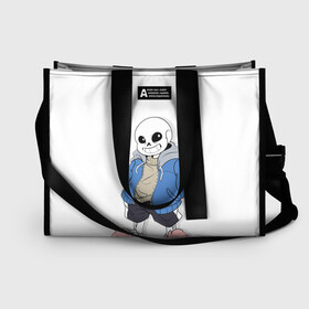 Сумка-шоппер 3D с принтом UNDERTALE в Ухте, 100% полиэстер | застегивается на металлическую кнопку; внутренний карман застегивается на молнию. Стенки укреплены специальным мягким материалом, чтобы защитить содержимое от несильных ударов
 | sans | undertale | андертале | андертейл | игра | подземная история | подземная сказка | санс | ундертале