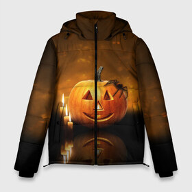 Мужская зимняя куртка 3D с принтом Паук на тыкве в Ухте, верх — 100% полиэстер; подкладка — 100% полиэстер; утеплитель — 100% полиэстер | длина ниже бедра, свободный силуэт Оверсайз. Есть воротник-стойка, отстегивающийся капюшон и ветрозащитная планка. 

Боковые карманы с листочкой на кнопках и внутренний карман на молнии. | halloween | паук | паук на тыкве | праздник | страшный праздник | тыква | тыква джек | хэллоуин