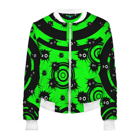 Женский бомбер 3D КОЛЮЧКИ: в Ухте, 100% полиэстер | застегивается на молнию, по бокам два кармана без застежек, мягкие манжеты, по низу бомбера и на воротнике — эластичная резинка | абстракция | геометрия | глаз | глаза | глазастый | дырки | киберпанк | колючки | отверстия | паттерн | полукруги | смайл | узор | черно