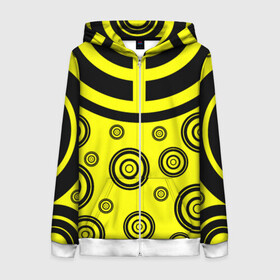 Женская толстовка 3D на молнии КРУГИ: в Ухте, 100% полиэстер | длина до линии бедра, манжеты и пояс оформлены мягкой тканевой резинкой, двухслойный капюшон со шнурком для регулировки, спереди молния, по бокам два кармана | абстракция | геометрия | киберпанк | круги | полукруги | узор
