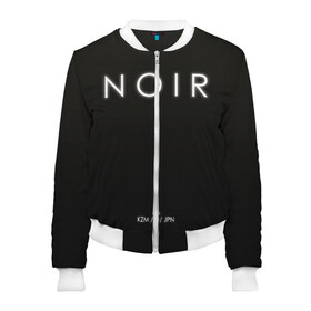 Женский бомбер 3D с принтом Monogatari - Noir в Ухте, 100% полиэстер | застегивается на молнию, по бокам два кармана без застежек, мягкие манжеты, по низу бомбера и на воротнике — эластичная резинка | anime | araragi | bakemonogatari | black | gatari | kuro | monogatari | noir | shaft | shinobu | аниме | арараги | гатари | истории | истории монстров | куро | манга | моногатари | нуар | чёрный | шафт | шинобу