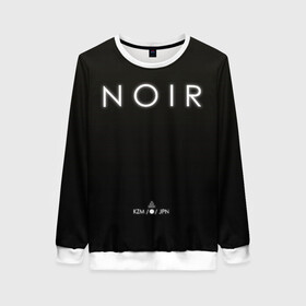 Женский свитшот 3D с принтом Monogatari - Noir в Ухте, 100% полиэстер с мягким внутренним слоем | круглый вырез горловины, мягкая резинка на манжетах и поясе, свободная посадка по фигуре | anime | araragi | bakemonogatari | black | gatari | kuro | monogatari | noir | shaft | shinobu | аниме | арараги | гатари | истории | истории монстров | куро | манга | моногатари | нуар | чёрный | шафт | шинобу