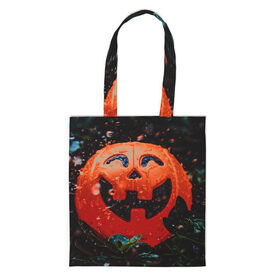 Сумка 3D повседневная с принтом Pumpkin в Ухте, 100% полиэстер | Плотность: 200 г/м2; Размер: 34×35 см; Высота лямок: 30 см | halloween | pumpkin head devil | тыква джек | хэллоуин