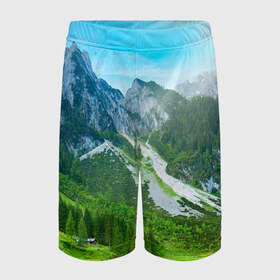 Детские спортивные шорты 3D с принтом Альпийские горы в Ухте,  100% полиэстер
 | пояс оформлен широкой мягкой резинкой, ткань тянется
 | альпийские горы | альпы | гора | горы | озеро
