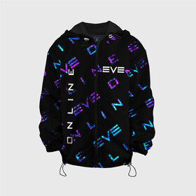 Детская куртка 3D с принтом EVE ONLINE ИВ ОНЛАЙН в Ухте, 100% полиэстер | застежка — молния, подол и капюшон оформлены резинкой с фиксаторами, по бокам — два кармана без застежек, один потайной карман на груди, плотность верхнего слоя — 90 г/м2; плотность флисового подклада — 260 г/м2 | Тематика изображения на принте: 