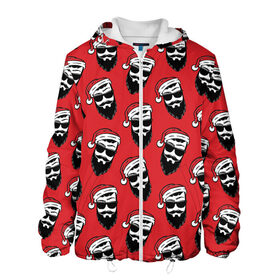 Мужская куртка 3D с принтом Новогодний Камуфляж в Ухте, ткань верха — 100% полиэстер, подклад — флис | прямой крой, подол и капюшон оформлены резинкой с фиксаторами, два кармана без застежек по бокам, один большой потайной карман на груди. Карман на груди застегивается на липучку | 